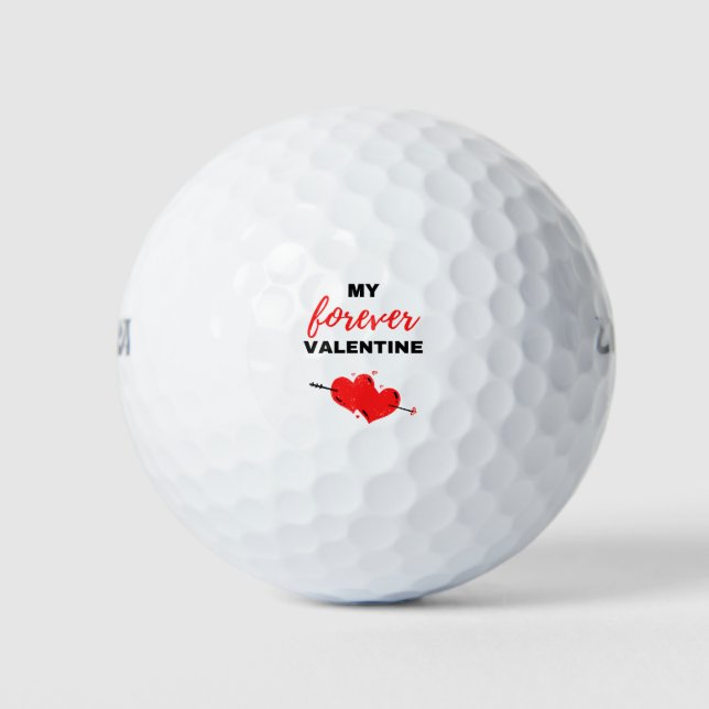 Mein ewig Valentinin Black Golfball (Vorderseite)