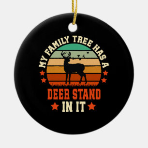 Mein Familienstammbaum hat einen Hochsitz darin Keramik Ornament