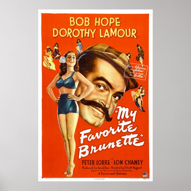 "Mein Favorit Brünett" - Vintages Filmposter Poster (Vorne)
