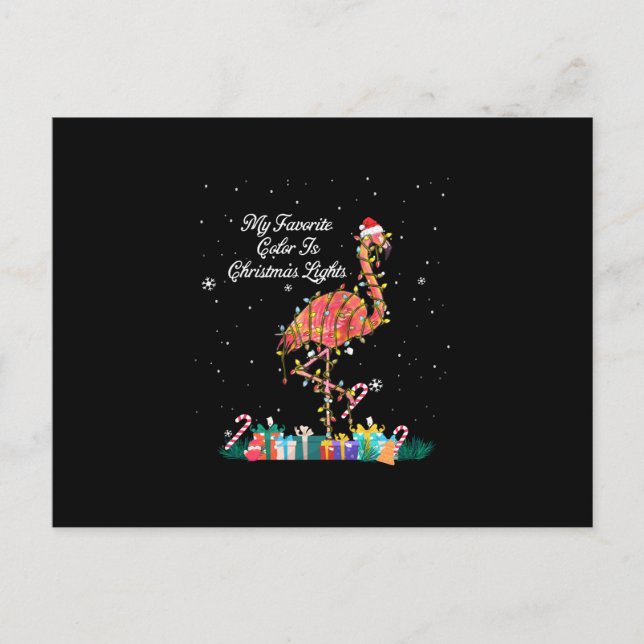 Mein Favorit ist Weihnachtslicht Kostüm Flamingo Postkarte (Vorderseite)