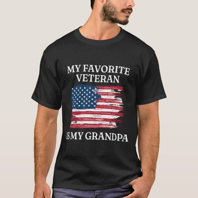 Mein Favorit Veteran Opa Patriotic T-Shirt (Vorderseite)