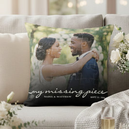Mein fehlendes Stück Foto-Puzzle-Hochzeit Kissen