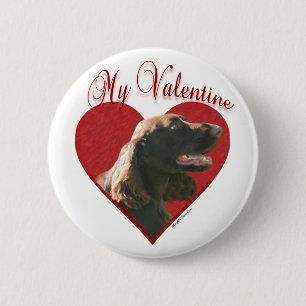 Mein Feld Spaniel Valentine Button