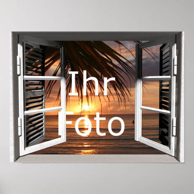 Mein Fensterblick Querformat Poster (Vorne)