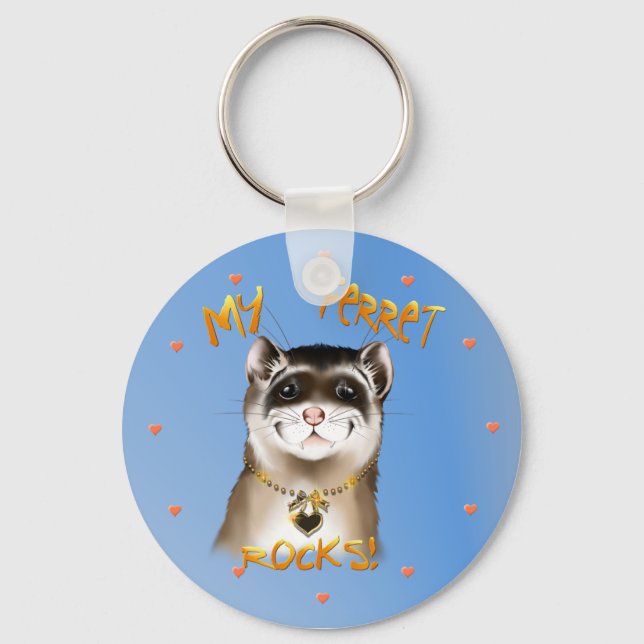 Mein Ferret Rocks Schlüsselanhänger (Vorderseite)