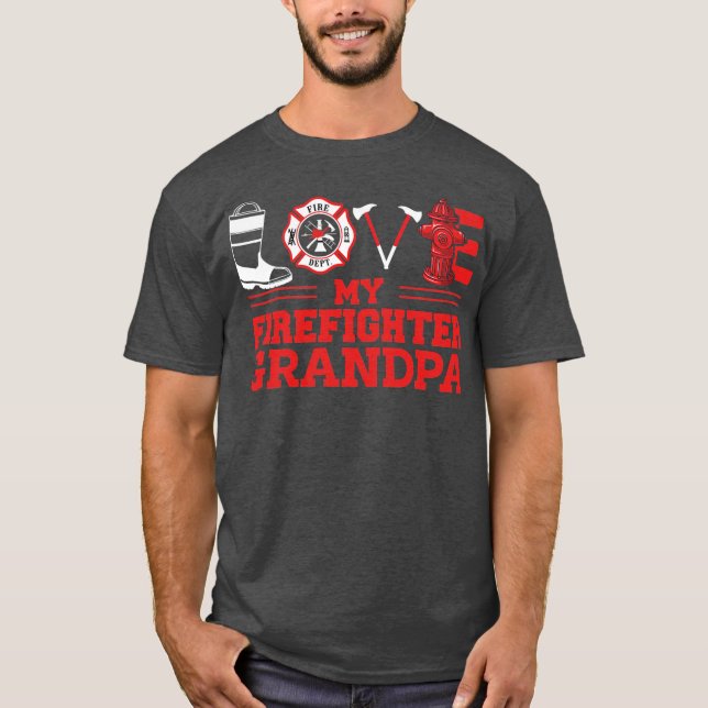 Mein Feuerwehrgroßvater für Feuerwehrmann am Vater T-Shirt (Vorderseite)