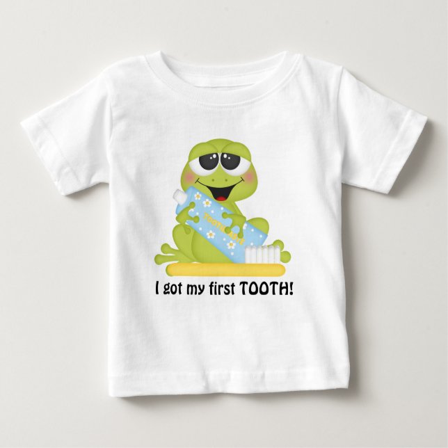 Mein First Tooth unisex Baby T - Shirt (Vorderseite)