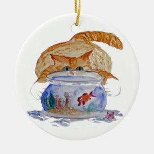 Mein Fishbowl, Meows-Tiger-Kätzchen Keramik Ornament
