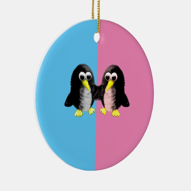 Mein Freund, der Pinguin, Geschlecht offenbart Par Keramik Ornament (Rechts)
