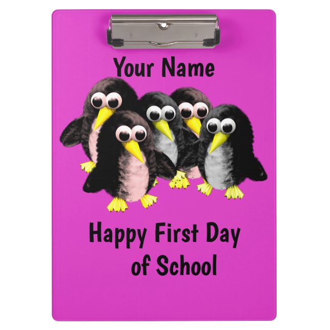 Mein Freund der Pinguin, Personalisiert für Kinder Klemmbrett (Vorderseite)