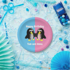 Mein Freund der Pinguin, Personalisiert für Twins  Pappteller