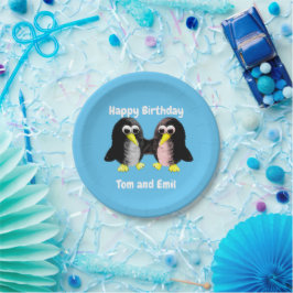 Mein Freund der Pinguin, Personalisiert für Twins  Pappteller