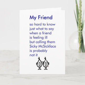 Mein Freund - ein lustiges erhalten wohles Gedicht Karte