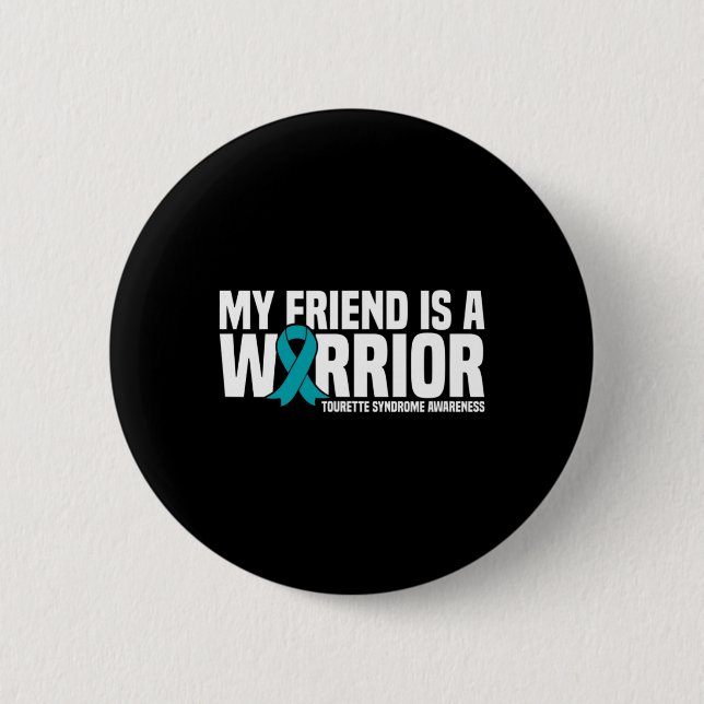 Mein Freund ist ein Warrior Tourette Syndrome Awar Button (Vorderseite)