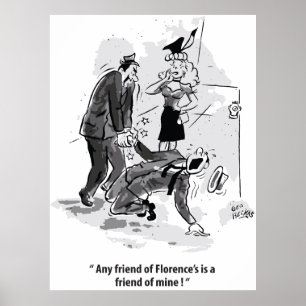 Mein Freund, Liebesdreieck, Lustige Vintage Poster