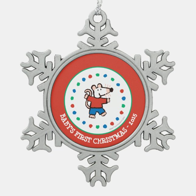 Mein Freund Maisy Schneeflocken Zinn-Ornament (Vorderseite)