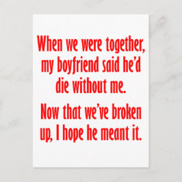 Mein Freund sagte, er habe ohne mich die Postkarte