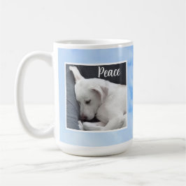 Mein Frieden, den ich dir Bible Verse Dog in Blue Kaffeetasse