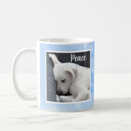 Mein Frieden, den ich dir Bible Verse Dog in Blue Kaffeetasse