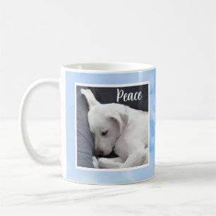 Mein Frieden, den ich dir Bible Verse Dog in Blue Kaffeetasse