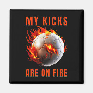 Mein Fußballschuh ist in Flammen Fußball Design Magnet