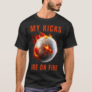 Mein Fußballschuh ist in Flammen Fußball Design  T-Shirt