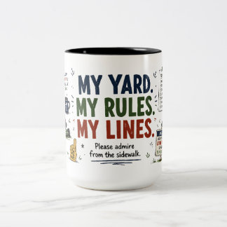 Mein Garten, meine Regeln, meine Linien - Lustiger Zweifarbige Tasse