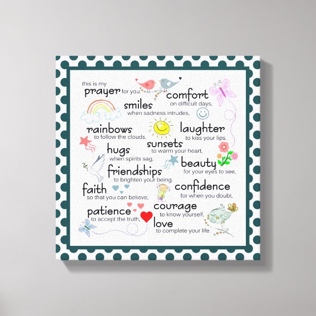 Mein Gebet für dich Leinwanddruck (Vorderseite)