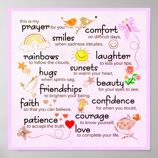 Mein Gebet für dich | Light Pink Poster (Vorne)