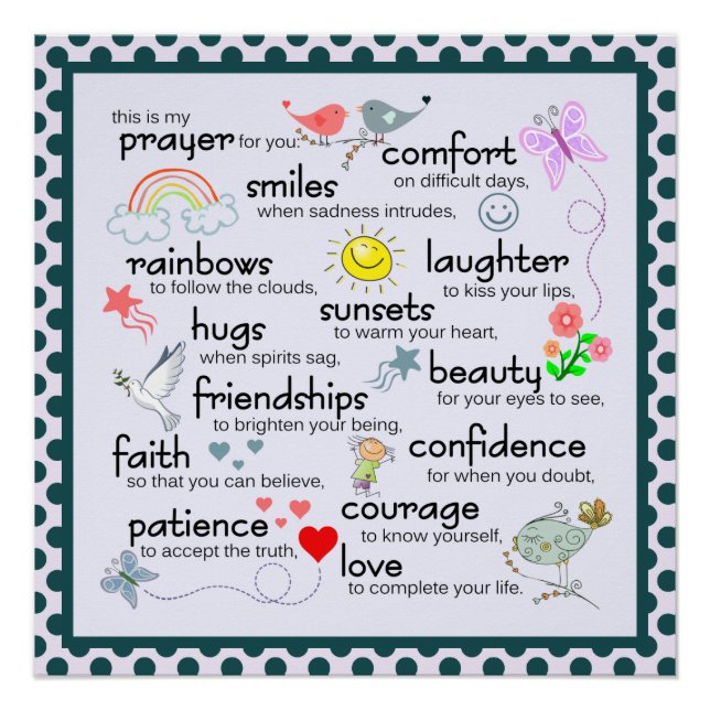 Mein Gebet für dich Poster (Vorderseite)