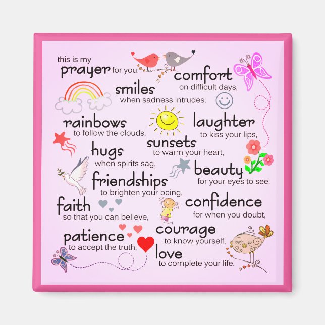 Mein Gebet für dich | Rosa Magnet (Vorne)