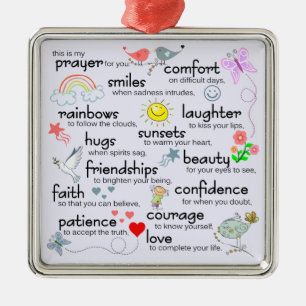 Mein Gebet für dich Silbernes Ornament