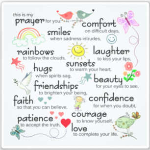 Mein Gebet für euch Segnungen Aufkleber