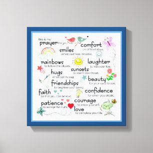 Mein Gebet für euch Segnungen Leinwanddruck