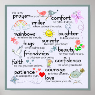 Mein Gebet für Sie  Blau Poster