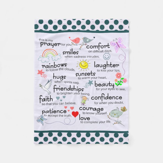 Mein Gebet für Sie Fleecedecke (Vorderseite)