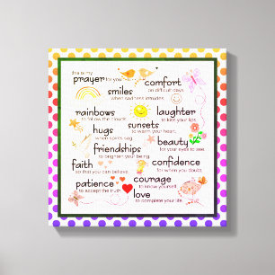 Mein Gebet für Sie Gedicht Leinwanddruck