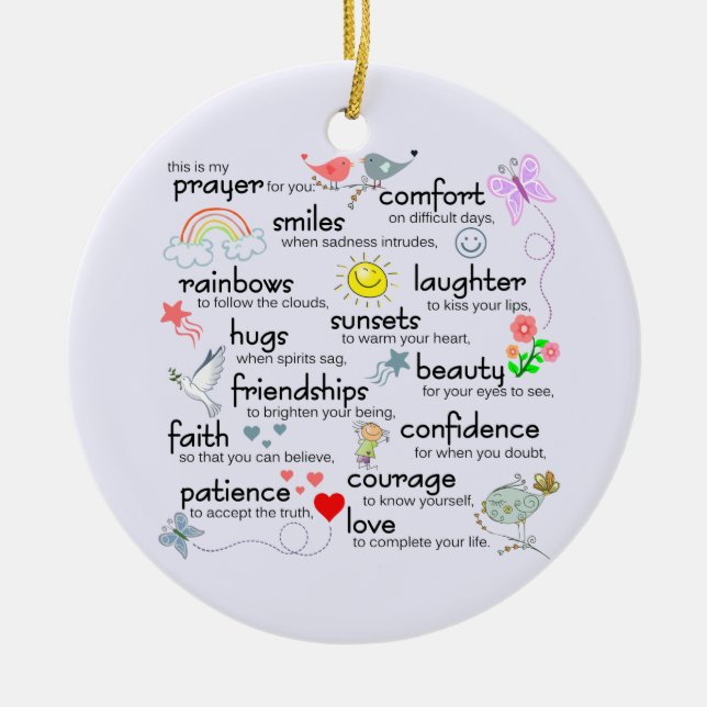Mein Gebet für Sie Keramikornament (Vorne)