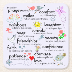 Mein Gebet für Sie Rechteckiger Pappuntersetzer