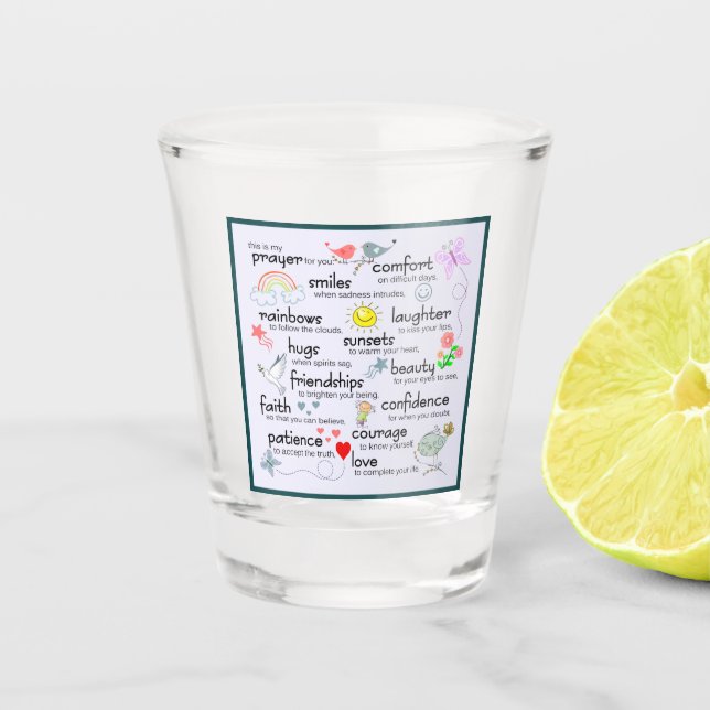 Mein Gebet für Sie Schnapsglas (Vorderseite)