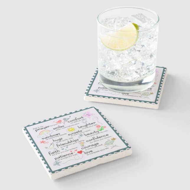 Mein Gebet für Sie Steinuntersetzer (Seitenansicht)