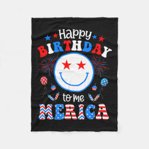 Mein Geburtstag 4. Juli Amerikas Unabhängigkeitsta Fleecedecke