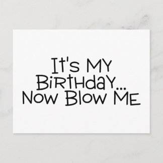 Mein Geburtstag bläst mir jetzt Postkarte