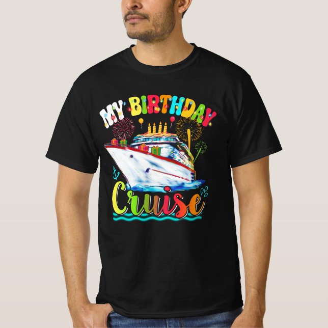 Mein Geburtstag Kreuzfahrtschiff Cake Cruising Rei T-Shirt (Vorderseite)