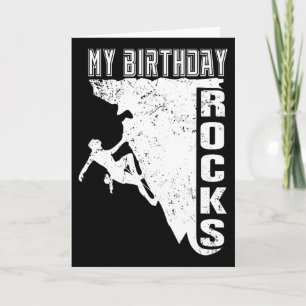 Mein Geburtstag rockt Retro-Klettern  Karte