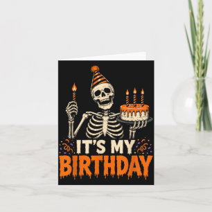 Mein Geburtstag Skelett Frohe Halloween-Party Karte
