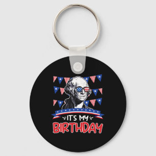Mein Geburtstag Unabhängigkeitstag George Washingt Schlüsselanhänger