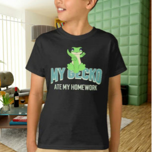 Mein Gecko hat meine Hausaufgaben gefressen Kinder T-Shirt