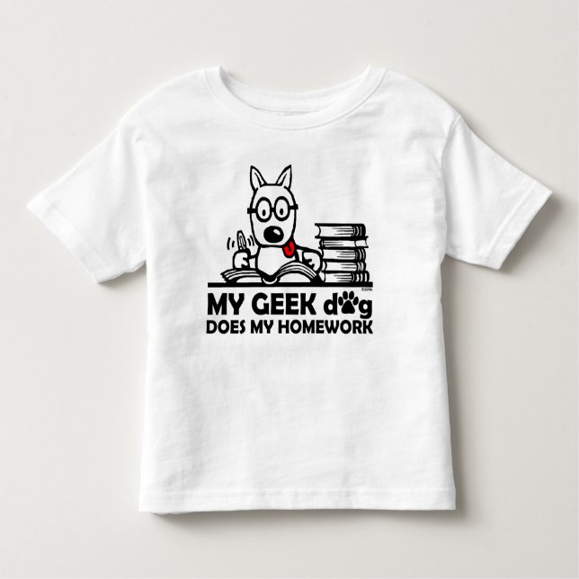 Mein Geekhund tut meine Hausaufgaben Kleinkind T-shirt (Vorderseite)