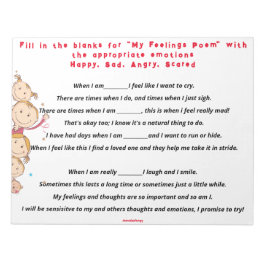 Mein Gefühl-Gedicht wird leer ausgefüllt Notizblock